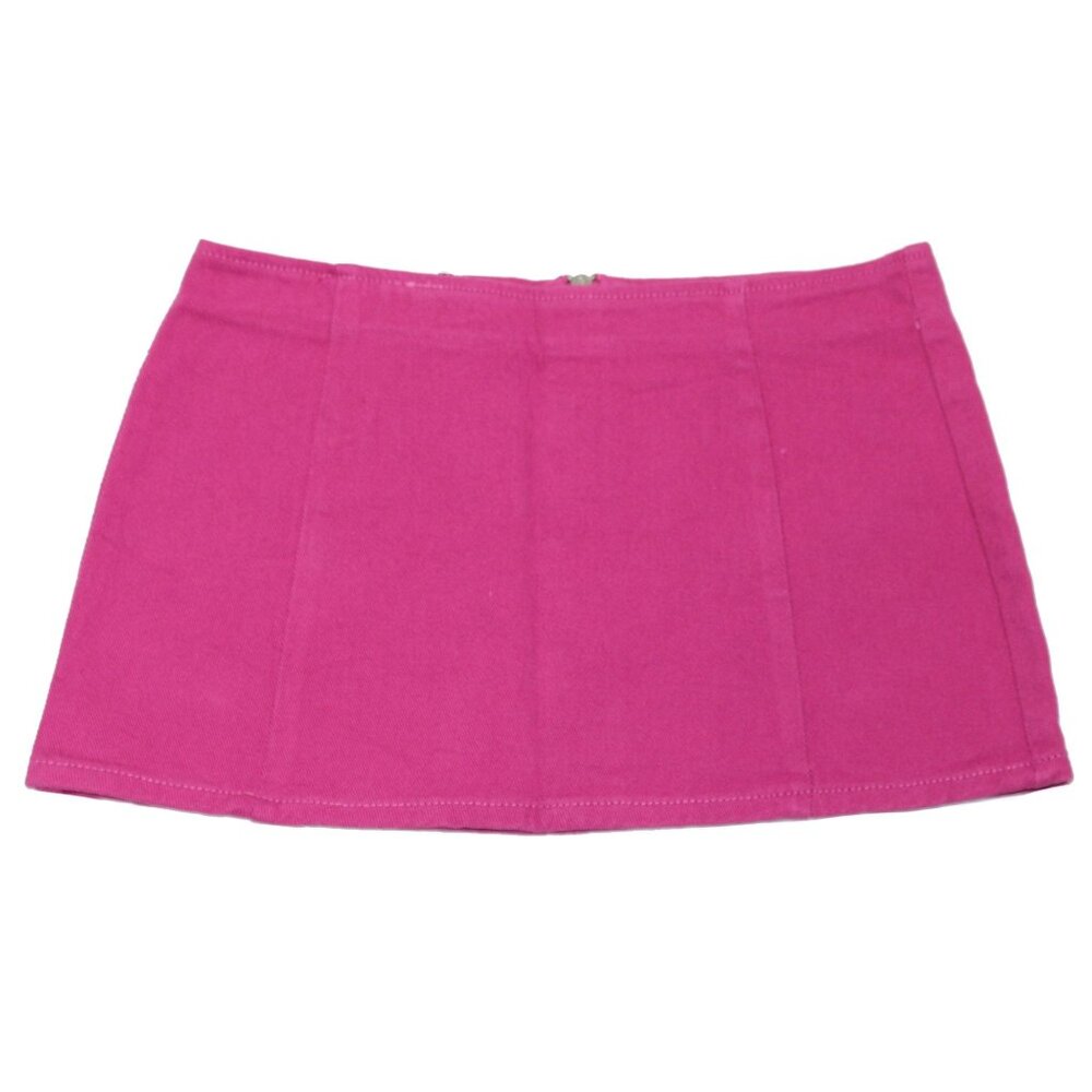 Pink Micro Mini Denim Skirt With Back Zip Closure By PrettyLittleThing Size 6
